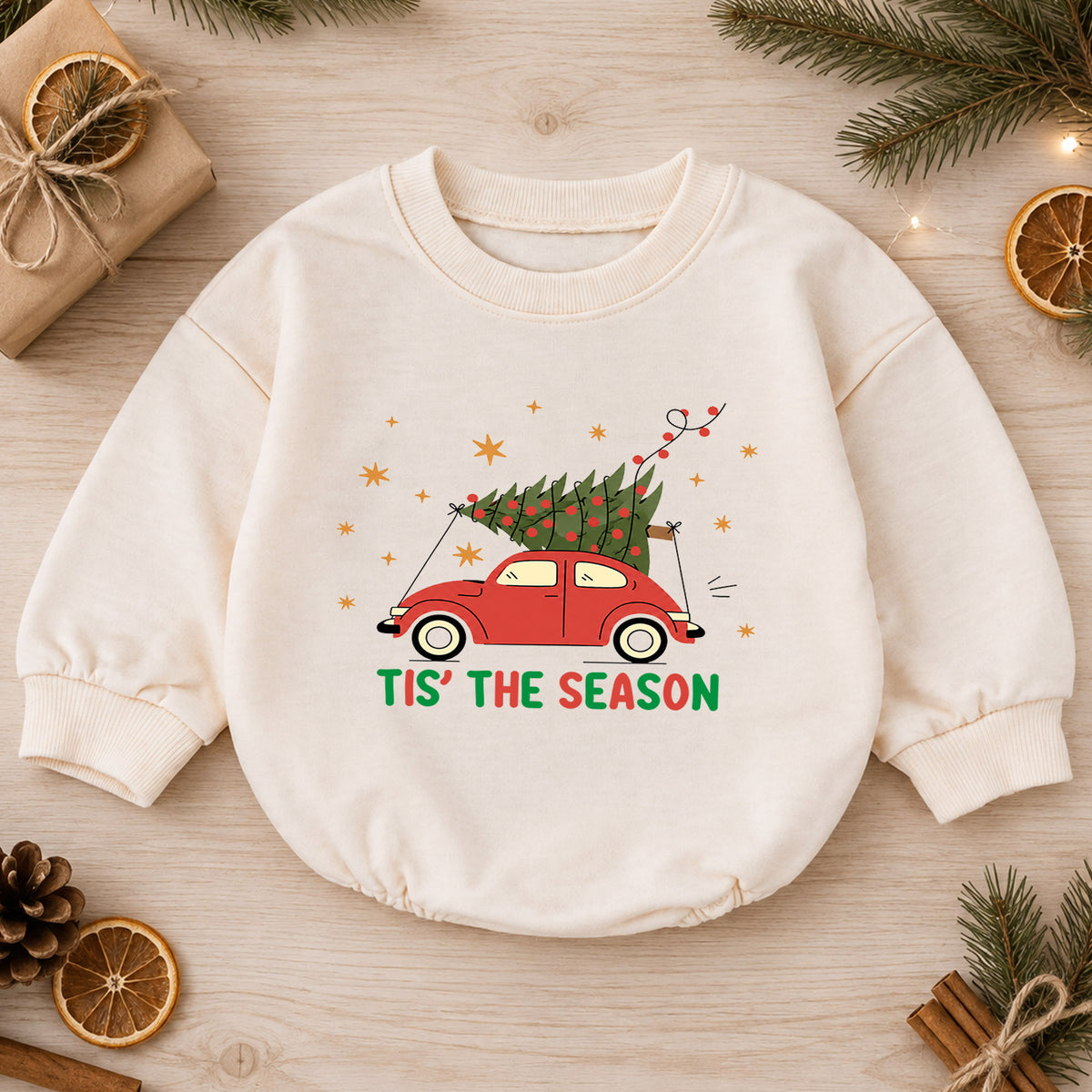 Christmas Movie With Mommy Baby Romper, Watching Christmas Movies Toddler Outfit, Mommy and Me Xmas Romper 1st Birthday Holiday Gift — product view 1
