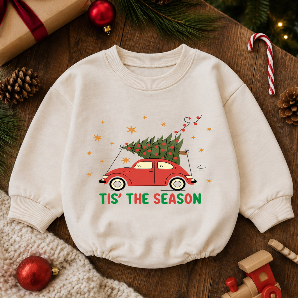Christmas Movie With Mommy Baby Romper, Watching Christmas Movies Toddler Outfit, Mommy and Me Xmas Romper 1st Birthday Holiday Gift — product view 6