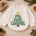 God Says I Am Christmas Baby Romper, Christian Baby 1st Birthday Holiday Outfit, Faith Christmas Romper for Toddler, Religious Gift — product view 1