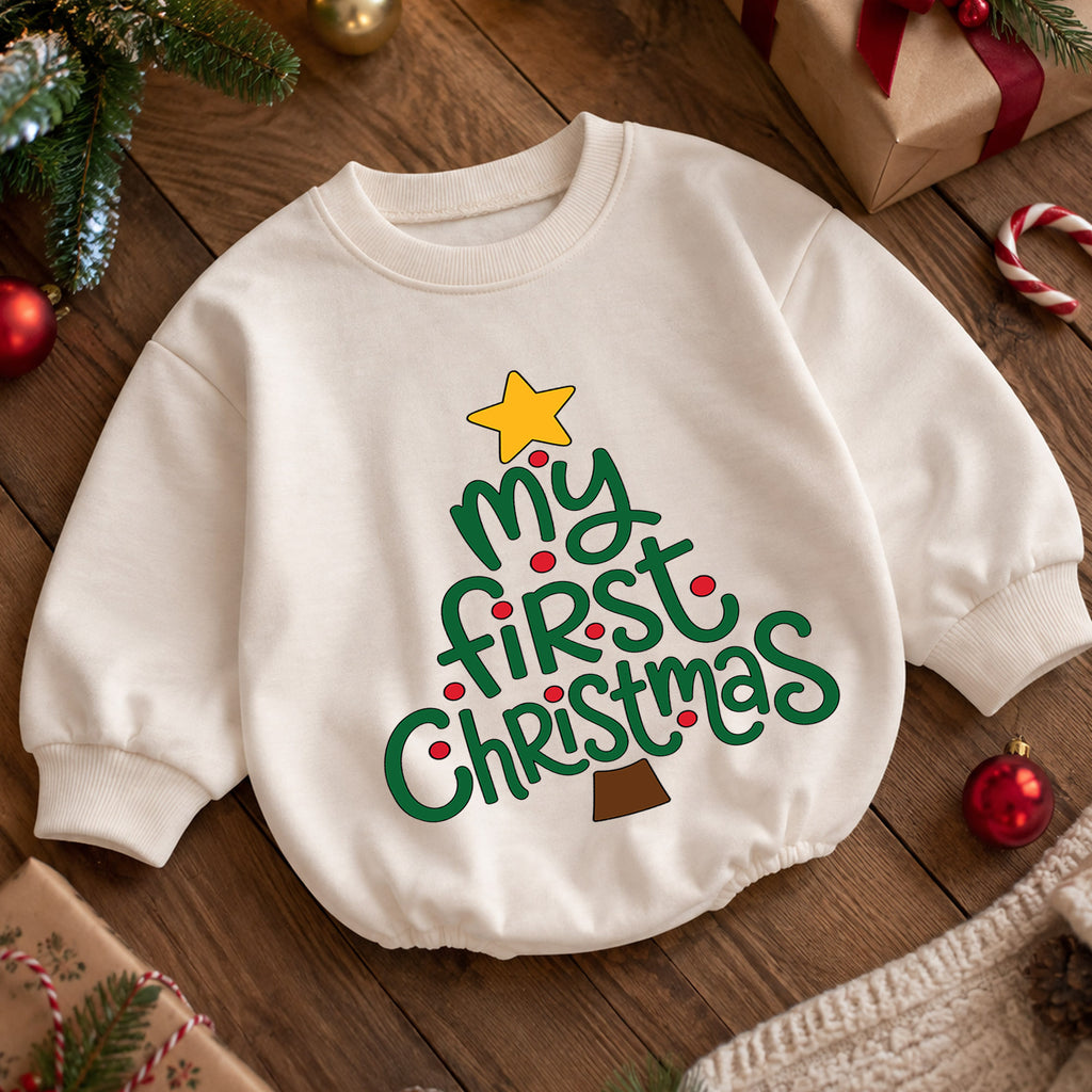 God Says I Am Christmas Baby Romper, Christian Baby 1st Birthday Holiday Outfit, Faith Christmas Romper for Toddler, Religious Gift — product view 5