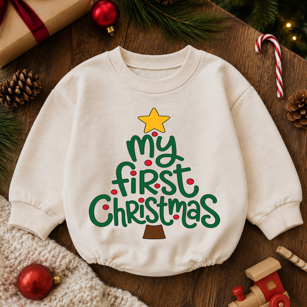 God Says I Am Christmas Baby Romper, Christian Baby 1st Birthday Holiday Outfit, Faith Christmas Romper for Toddler, Religious Gift — product view 6