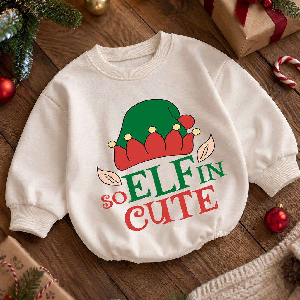 Santa We Good Baby Romper, Funny Christmas Toddler 1st Birthday Holiday Outfit, Cute Santa Claus Xmas Romper, Christmas Gift for Baby — product view 5