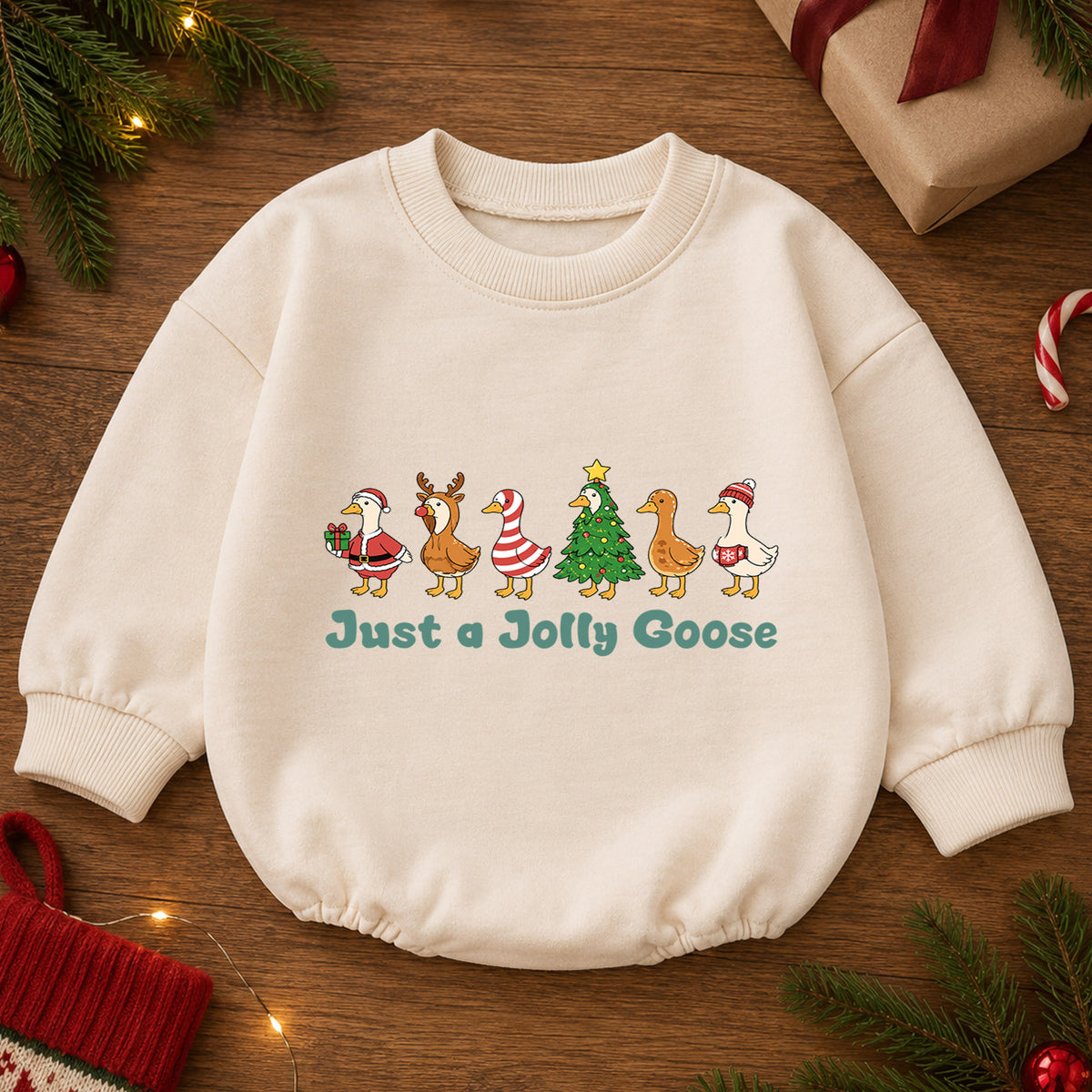 My 1st Christmas Gingerbread Baby Romper, First Christmas & 1st Birthday Holiday Outfit, Gingerbread Toddler Xmas Romper, Keepsake Gift — product view 2