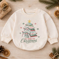 All Books for Christmas Baby Romper, Book Lover Holiday Outfit, Christmas Tree Toddler Romper, Cute 1st Christmas Gift for Baby — product view 1