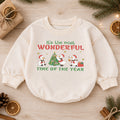 Most Wonderful Time Christmas Baby Romper, Christmas Goose Holiday Outfit, Toddler Xmas Romper, Cute 1st Christmas Gift for Baby — product view 1
