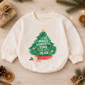 Most Wonderful Time Christmas Baby Romper, Christmas Tree Holiday Outfit, Toddler Xmas Romper, Cute 1st Christmas Gift for Baby — product view 1