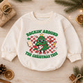 Rockin Around the Christmas Tree Baby Romper, Guitar Tree Holiday Outfit, 1st Birthday Xmas Gift, Baby 1st Christmas Keepsake — product view 1