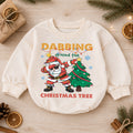 Dabbing Around the Christmas Tree Santa Romper, Funny Holiday Baby Outfit, 1st Birthday Xmas Gift, Baby 1st Christmas Keepsake — product view 1