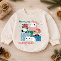 Meowie Christmas Cat Baby Romper, Cute Kitty Gift Box Holiday Outfit, Festive Cat Lover Romper, Christmas Gift for Baby — product view 1