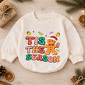 Gingerbread Christmas Baby Romper, Cute Holiday Cookie Outfit, Toddler Girl Xmas Romper, Tis the Season — product view 1