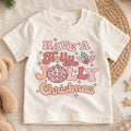 Holly Jolly Christmas Kids Shirt, Pink Disco Ball Holiday Tee, Retro Groovy Christmas T Shirt, Cute Xmas Gift for Girls — product view 1