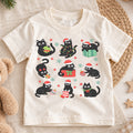 Black Cat Christmas Kids Shirt, Funny Holiday Cat Tee, Cute Christmas Kitty Shirt for Cat Lovers, Festive Christmas Outfit and Gift for Kids — product view 1