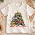 Monster Truck Christmas Kids Shirt, Merry Christmas Truck Tee, Christmas Tree Monster Truck T Shirt, Holiday Gift for Boys — product view 1