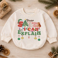 Funny Christmas Baby Romper, Dear Santa I Can Explain Holiday Outfit, Retro Santa Quote Romper, Toddler 1st Christmas Gift — product view 1