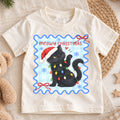 Meowy Christmas Kids Shirt, Black Cat Christmas Tee, Funny Cat Holiday T Shirt, Christmas Gift for Cat Lovers — product view 1