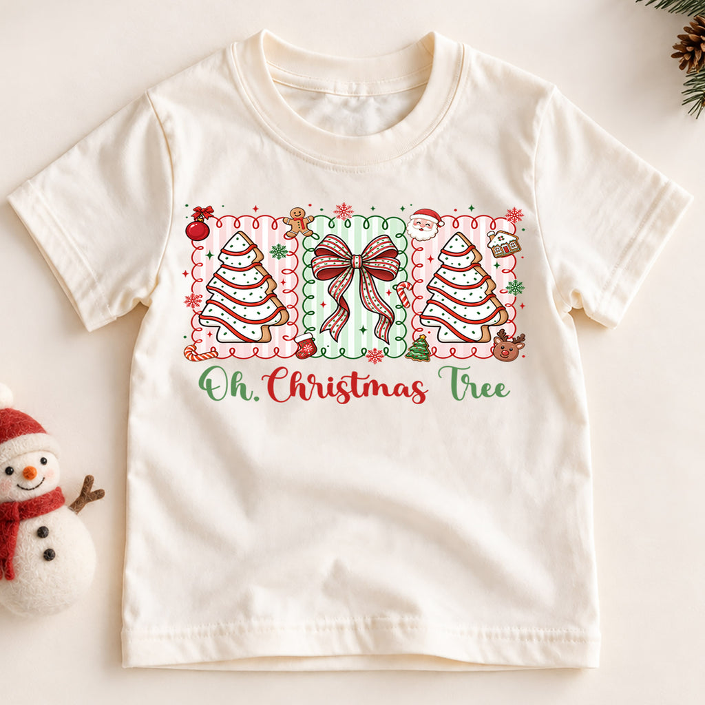 Cute Christmas Crew Kids Tee, Santa and Reindeer Christmas Shirt, Penguin Polar Bear Holiday T Shirt, Kids Xmas Gift — product view 2