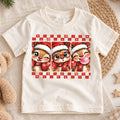 Cute Reindeer Christmas Kids Bubble Top, Santa Hat Deer Shirt, Red Plaid Holiday Outfit, Toddler Xmas Gift Holiday Outfit for Boys Girls — product view 1