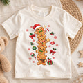 Gingerbread Christmas Kids Bubble Top, Cute Cookie Holiday Shirt, Candy Cane Xmas Outfit, Toddler Christmas Gift Holiday Gift for Boys Girls — product view 1