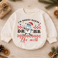 Sorry Santa I Drank the Milk Baby Christmas Romper, Funny Milk Baby Holiday Romper, Toddler Christmas Outfit Xmas Gift — product view 1