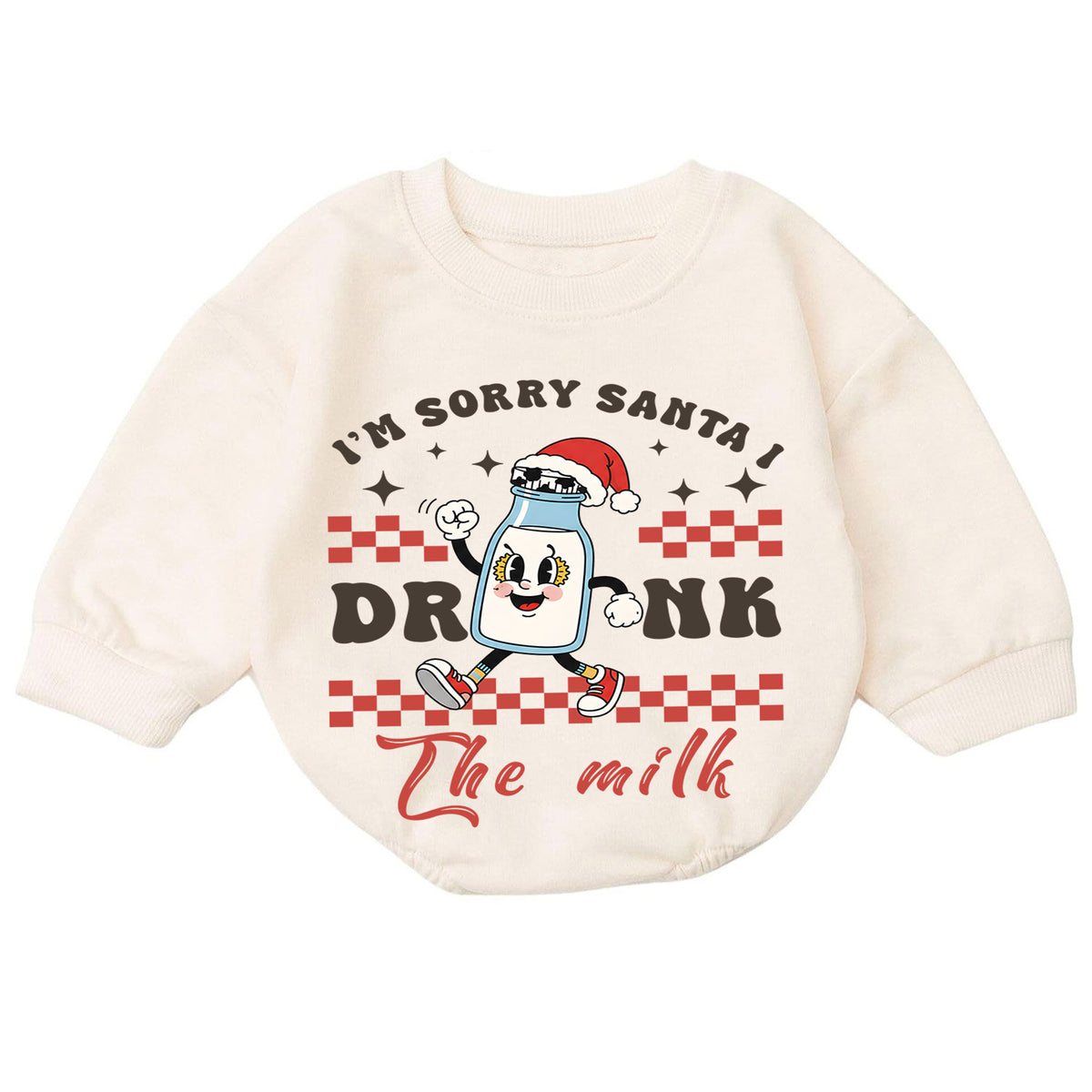 Sorry Santa I Drank the Milk Baby Christmas Romper, Funny Milk Baby Holiday Romper, Toddler Christmas Outfit Xmas Gift — product view 7