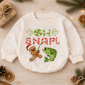 Oh Snap Fishing Christmas Baby Romper, Gingerbread Fisher Baby Romper, Toddler Fishing Holiday Outfit, Xmas Gift — product view 1