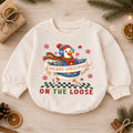 Merry Christmas Goose Baby Romper, Festive Goose on the Loose Outfit, Funny Holiday Romper, Toddler 1st Christmas Gift — product view 1