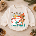 Baby First Christmas Romper, Santa Snowman Reindeer Holiday Outfit, Cute Christmas Romper, Toddler 1st Christmas Gift Set — product view 1
