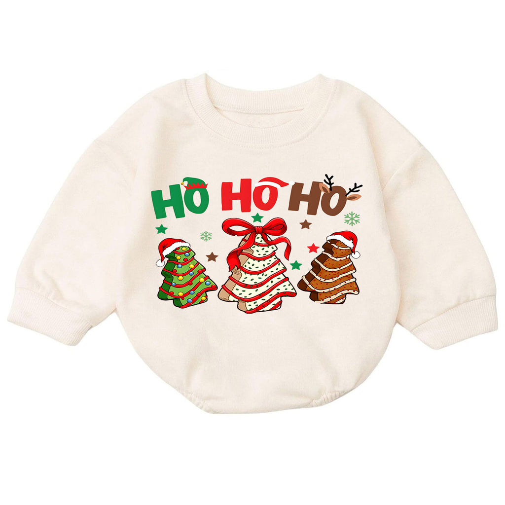 Ho Ho Ho Christmas Romper for Baby, Christmas Cookie Tree Toddler Romper, Cute Holiday Baby Romper, Gingerbread Christmas Outfit — product view 7