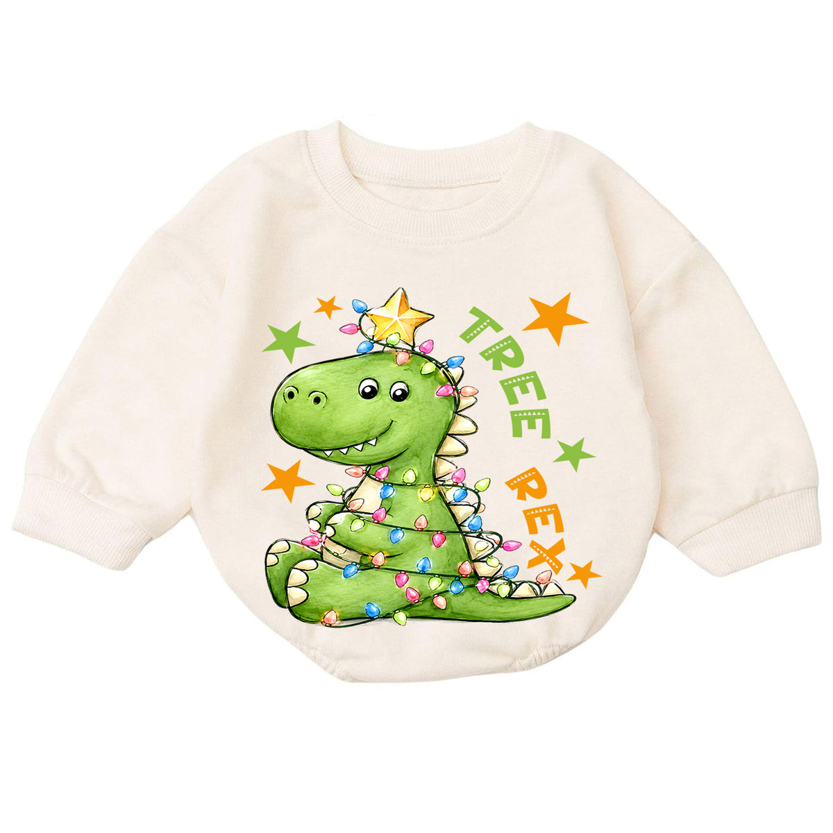 Tree Rex Christmas Romper for Baby, Dinosaur Christmas Toddler Romper, T Rex Holiday Romper, Cute Dino Christmas Outfit — product view 7