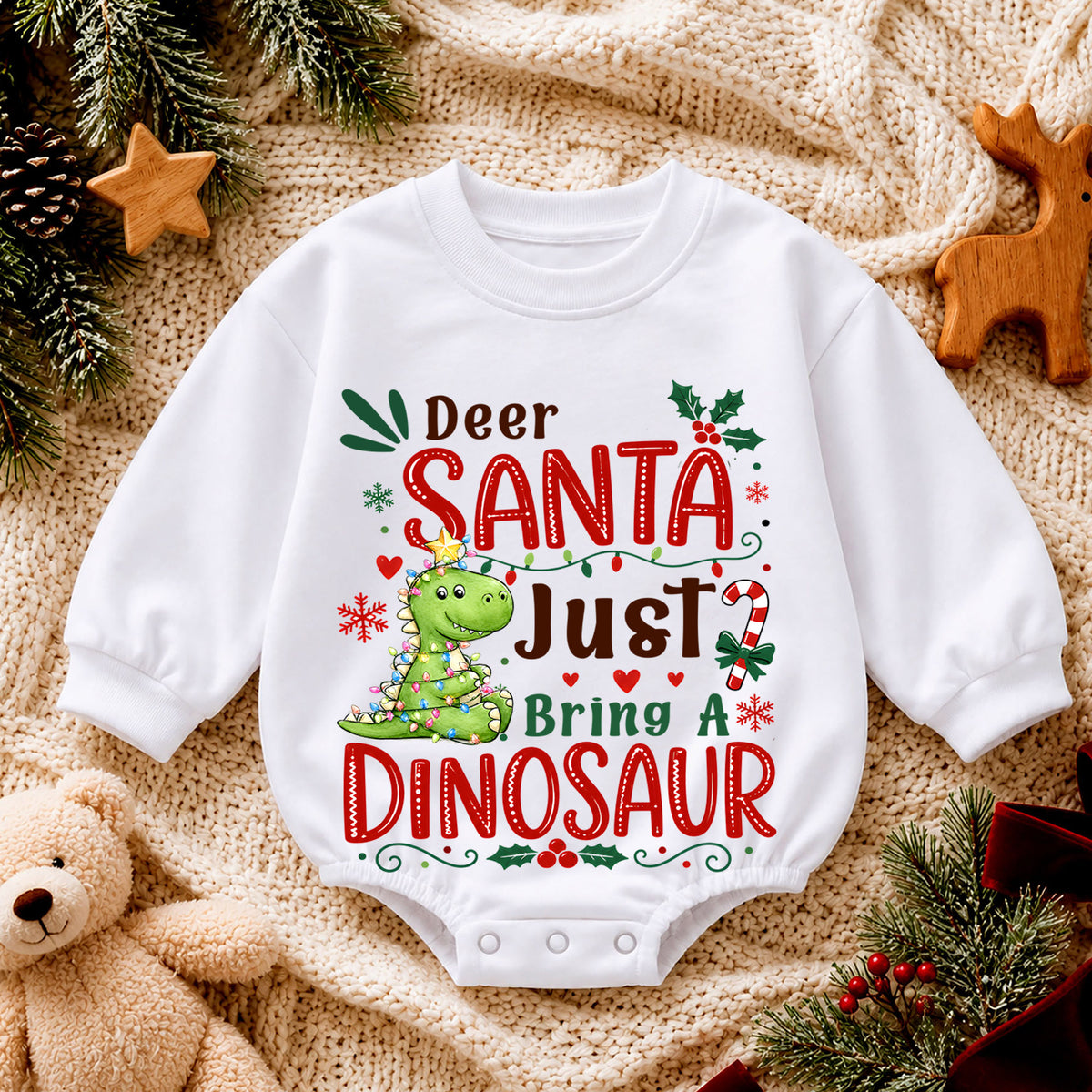 I’m Just So Elfin Cute Baby Romper, Funny Elf Christmas Toddler Outfit, Cute Holiday Romper, Baby 1st Birthday Xmas Gift — product view 4