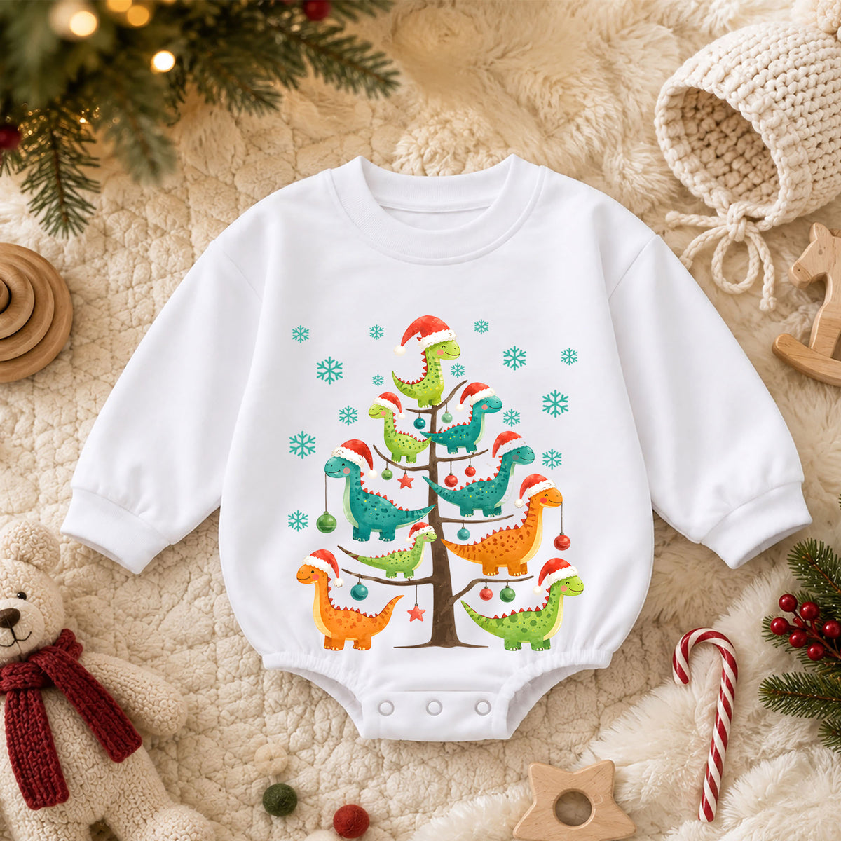 Santa’s Little Helper Baby Romper, Elf Christmas Toddler 1st Birthday Holiday Outfit, Cute Baby Xmas Romper, Christmas Gift for Toddler — product view 3