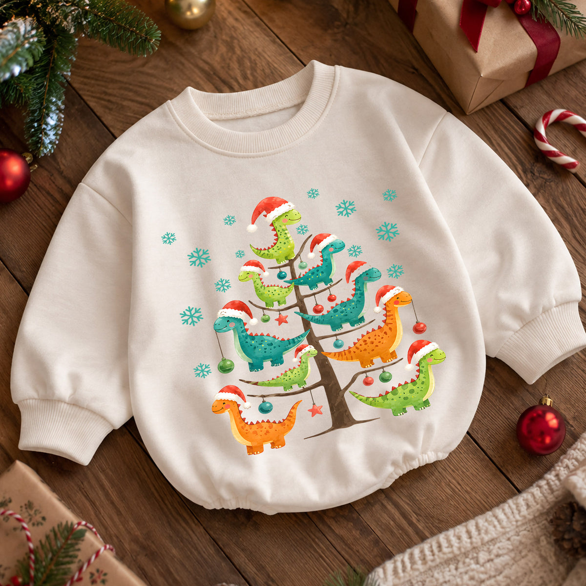 Santa’s Little Helper Baby Romper, Elf Christmas Toddler 1st Birthday Holiday Outfit, Cute Baby Xmas Romper, Christmas Gift for Toddler — product view 5