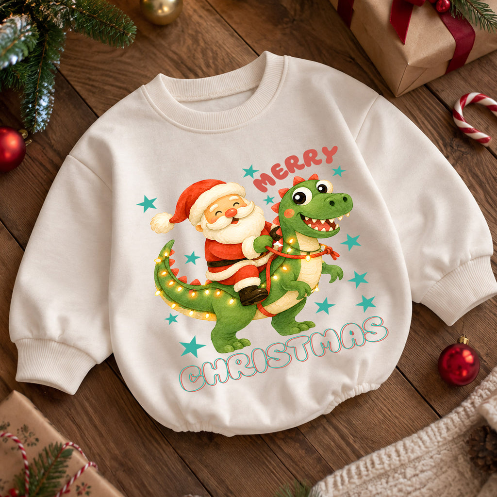 Ho Ho Ho Christmas Baby Romper, Christmas Lights Holiday Toddler Outfit, Watercolor Xmas Romper, 1st Birthday Christmas Gift for Baby — product view 5