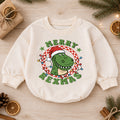 Dinosaur Christmas Baby Romper, Merry Rexmas T Rex Holiday Outfit, Funny Dino Romper, Cute Toddler 1st Christmas Gift Set — product view 1