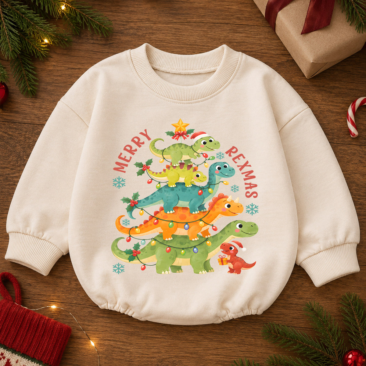 Santa’s Silliest Goose Baby Romper, Funny Christmas Goose 1st Birthday Holiday Outfit, Silly Goose Toddler Xmas Romper, Cute Baby Gift — product view 2