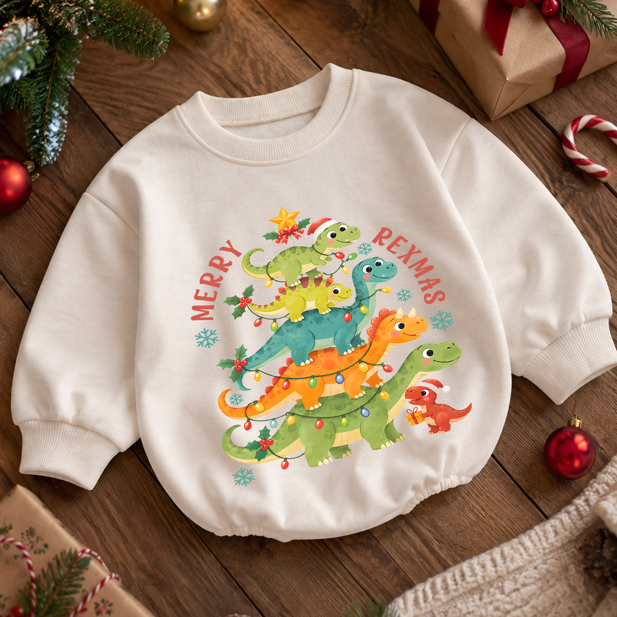 Santa’s Silliest Goose Baby Romper, Funny Christmas Goose 1st Birthday Holiday Outfit, Silly Goose Toddler Xmas Romper, Cute Baby Gift — product view 5