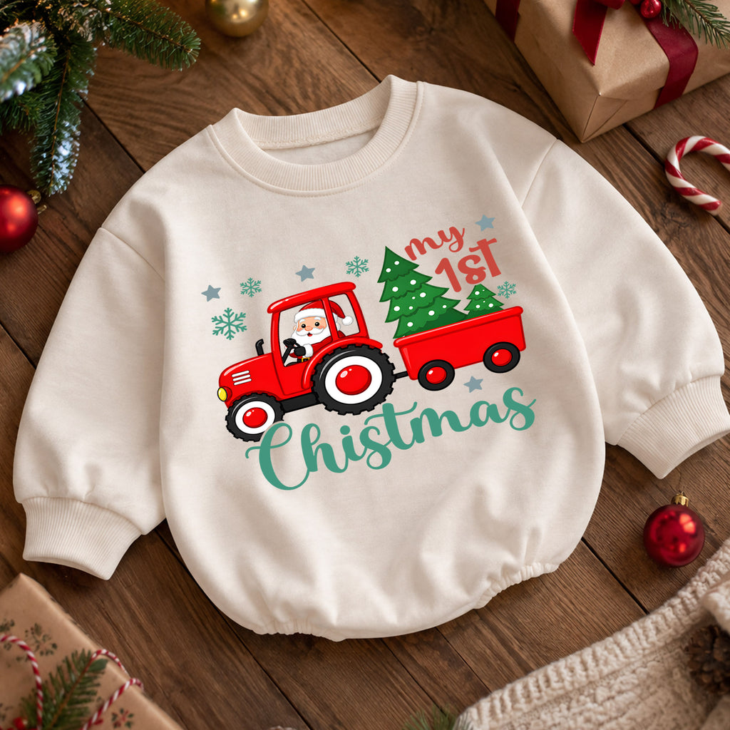 Santa’s Cutest Elf Baby Romper, Cute Christmas Elf Toddler 1st Birthday Holiday Outfit, North Pole Xmas Romper, Christmas Gift for Baby — product view 5
