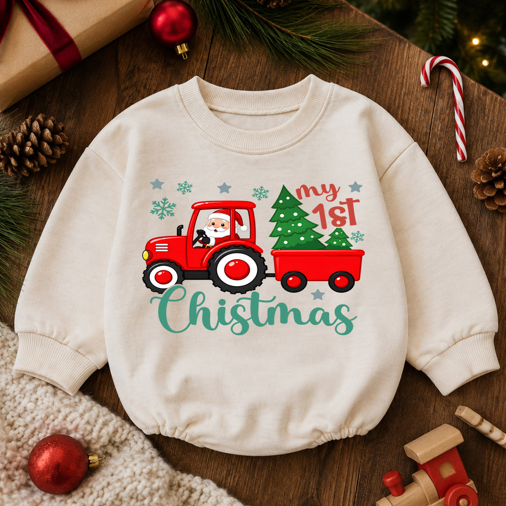 Santa’s Cutest Elf Baby Romper, Cute Christmas Elf Toddler 1st Birthday Holiday Outfit, North Pole Xmas Romper, Christmas Gift for Baby — product view 6