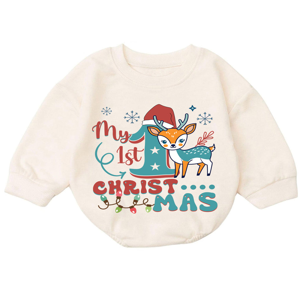 Christmas Dogs Baby Romper, Watercolor Puppy Christmas Tree Romper, Dog Lover 1st Birthday Holiday Outfit, Cute Xmas Gift for Baby — product view 7