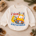 Construction Christmas Baby Romper, I Dig Christmas Excavator Outfit, Cute Toddler Holiday Romper, Baby 1st Christmas Gift — product view 1