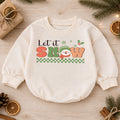 Let It Snow Christmas Baby Romper, Retro Snowman Winter Holiday Outfit, Toddler Xmas Romper, Cute 1st Christmas Gift for Baby — product view 1