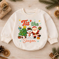 Tis the Season Baby Romper, Santa Snowman 1st Birthday Christmas Outfit, Cute Holiday Toddler Romper, Festive Christmas Gift for Baby — product view 1