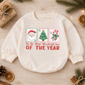 Most Wonderful Time Christmas Baby Romper, Santa Tree Candy Cane Holiday Outfit, Toddler Xmas Romper, Cute 1st Christmas Gift — product view 1