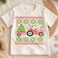 Santa Tractor Christmas Kids Shirt, Farm Christmas Tee, Christmas Tree Tractor T Shirt, Country Holiday Gift for Boys — product view 1