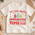 Most Wonderful Time Kids Christmas Shirt, Retro Christmas Tree Tee, Holiday Quote T Shirt, Cute Xmas Outfit for Kids — product view 1