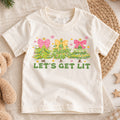 Let's Get Lit Kids Christmas Shirt, Pink Bow Christmas Tree Tee, Preppy Christmas T Shirt, Girly Holiday Gift for Girls — product view 1