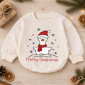 Merry Goosemas Christmas Goose Romper, Cute Santa Goose Holiday Romper, Funny Farm Christmas Outfit, Xmas Gift for Baby — product view 1