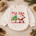 Tis the Season Christmas Baby Romper, Santa Christmas Tree Holiday Outfit, Toddler Xmas Romper, Cute 1st Christmas Gift for Baby — product view 1