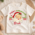 Merry Christmas Bruh Kids Shirt, Funny Vintage Santa Tee, Retro Christmas T Shirt, Cool Holiday Xmas Gift for Kids — product view 1
