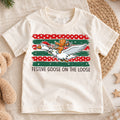 Festive Goose on the Loose Kids Christmas Shirt, Gingerbread Rider Holiday Tee, Funny Goose Xmas Outfit for Boys Girls, Cute Gift for Kids — product view 1